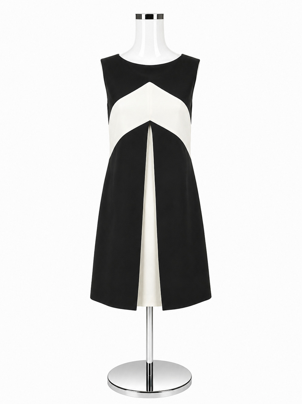 Tom and Linda Platt Black & White Colorblock A-Line Dress Size 4